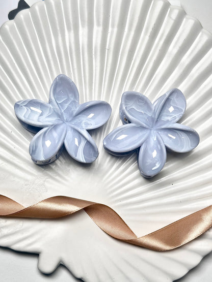 Blue Flower Large Claw Clip