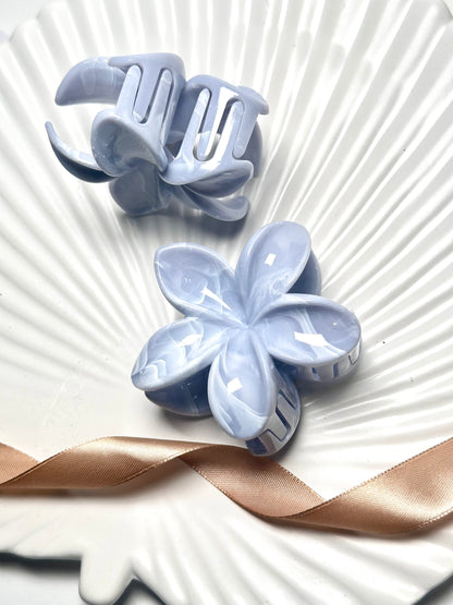 Blue Flower Large Claw Clip