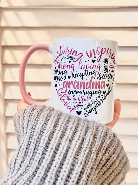 Pink Grandma Quote Mug