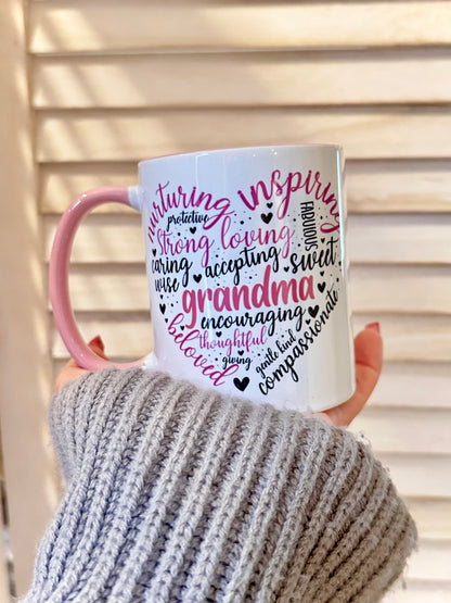 Pink Grandma Quote Mug