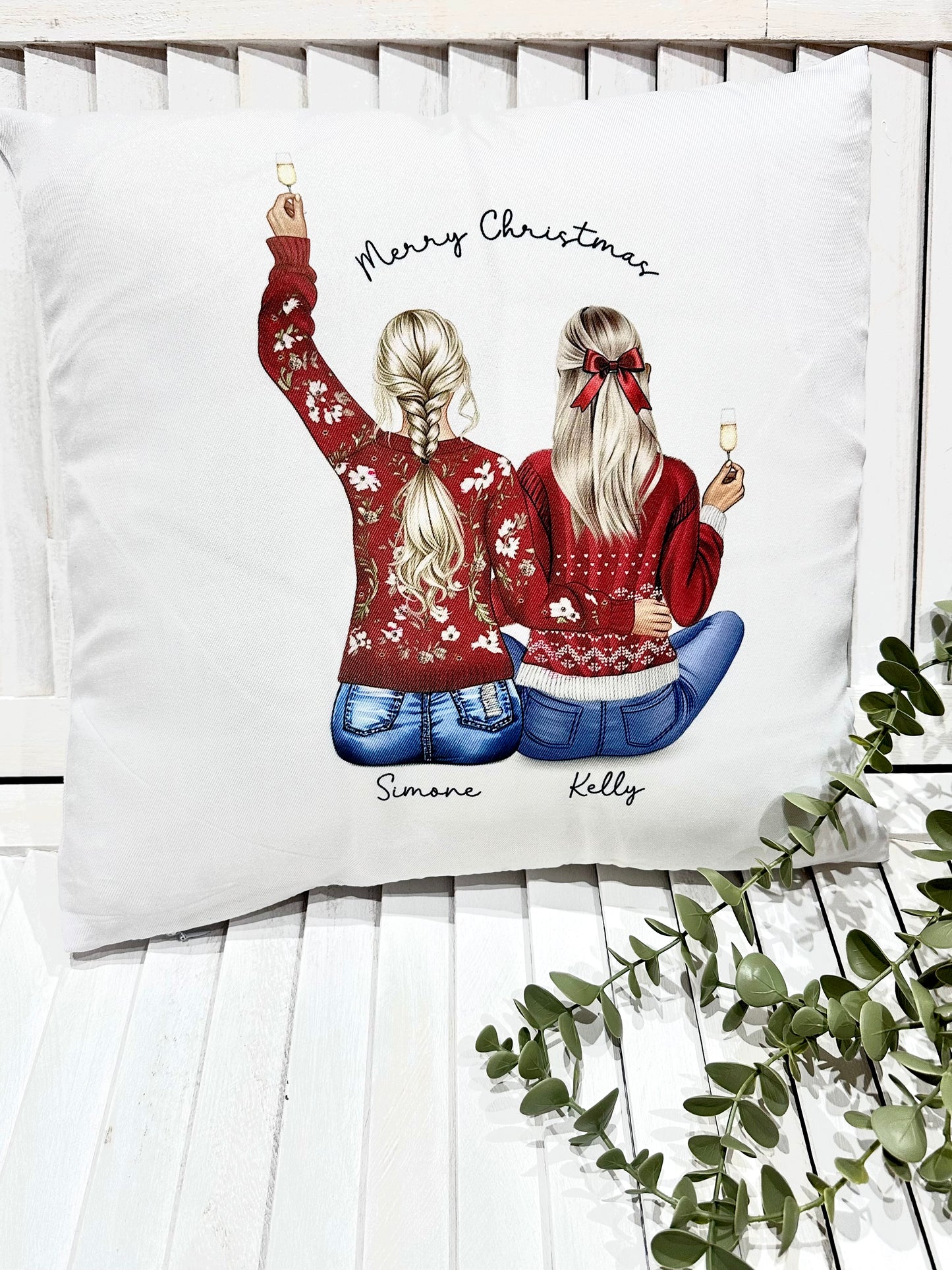 Personalised Besties / Frind / Colleage / Sister / Mum Christmas Cushion Cover