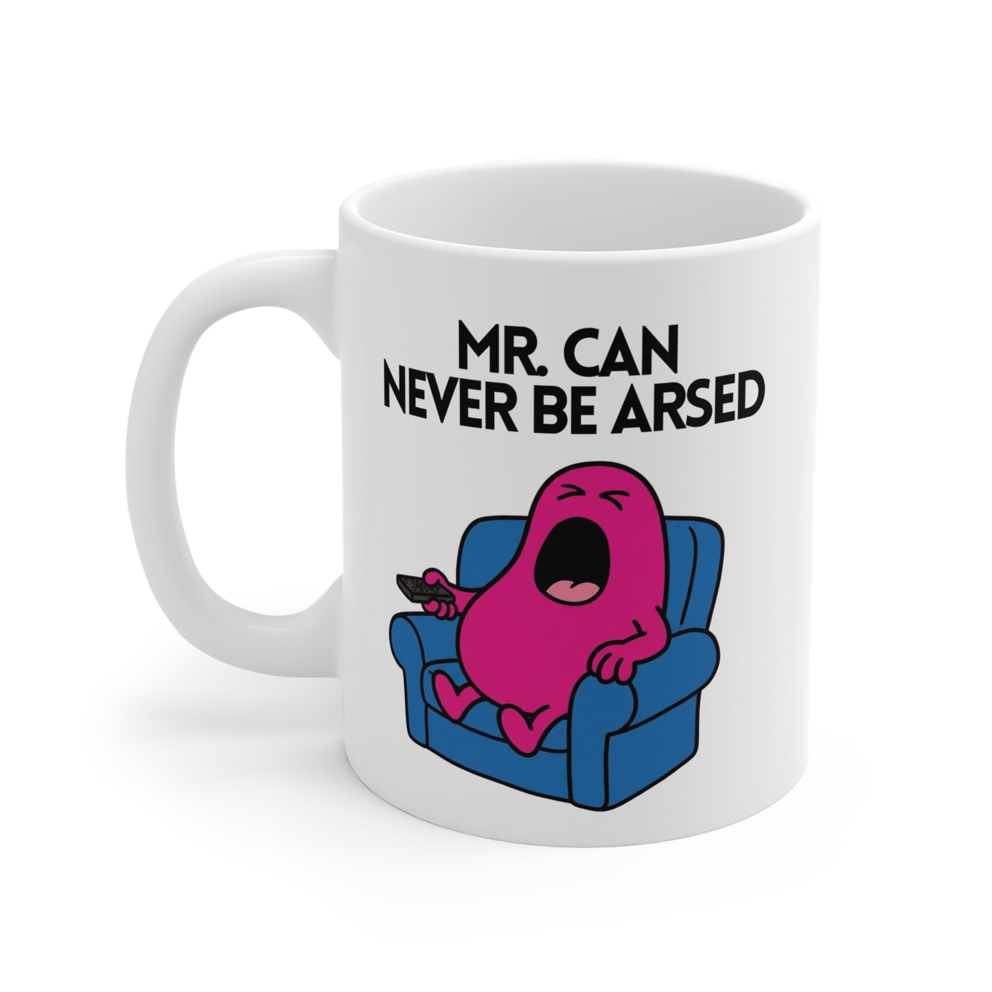 Novelty Mr. Can Never Be Arsed' Character Mug 11oz