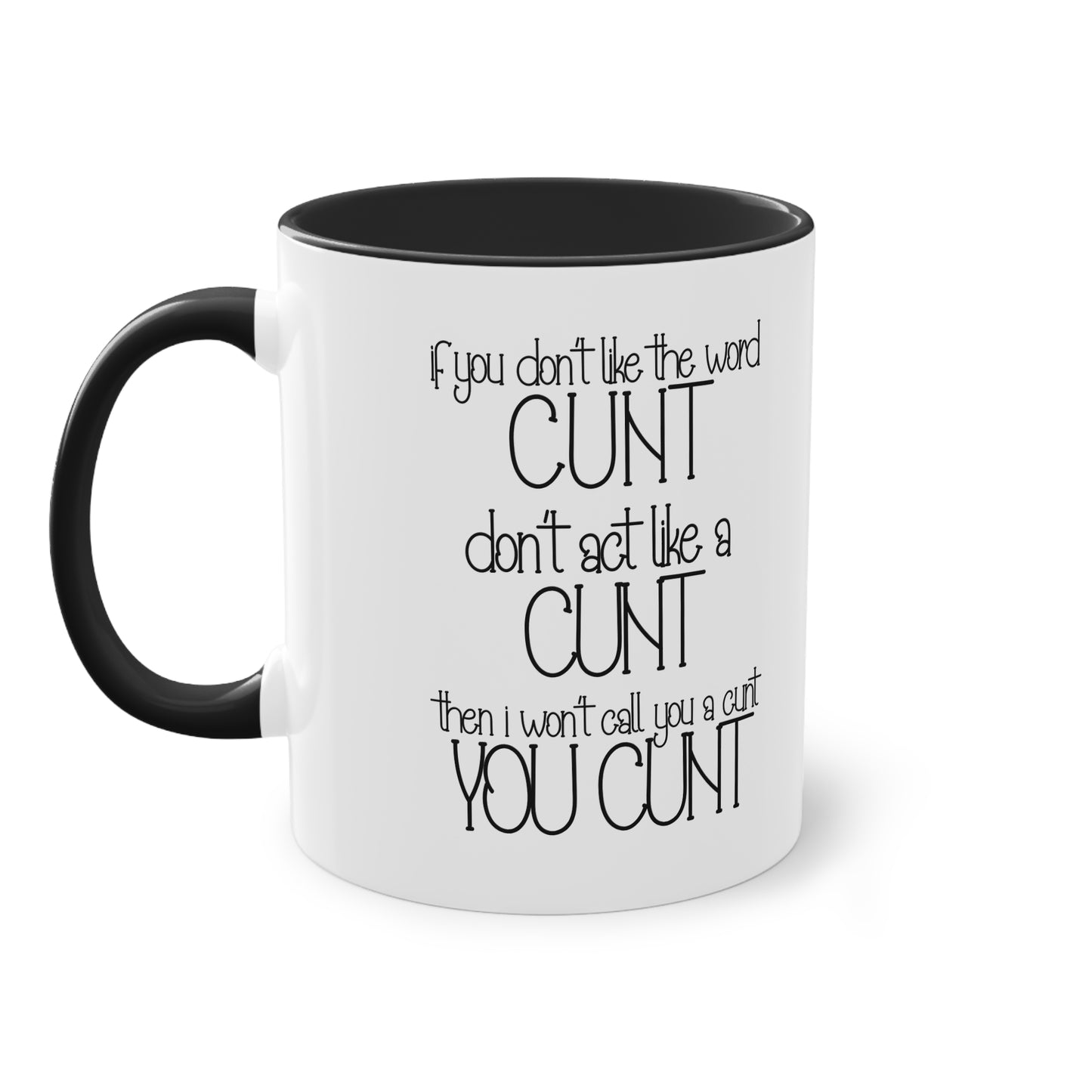 If you dont like the word C**t, Dont act like a C**T Novelty Mug - Style 4