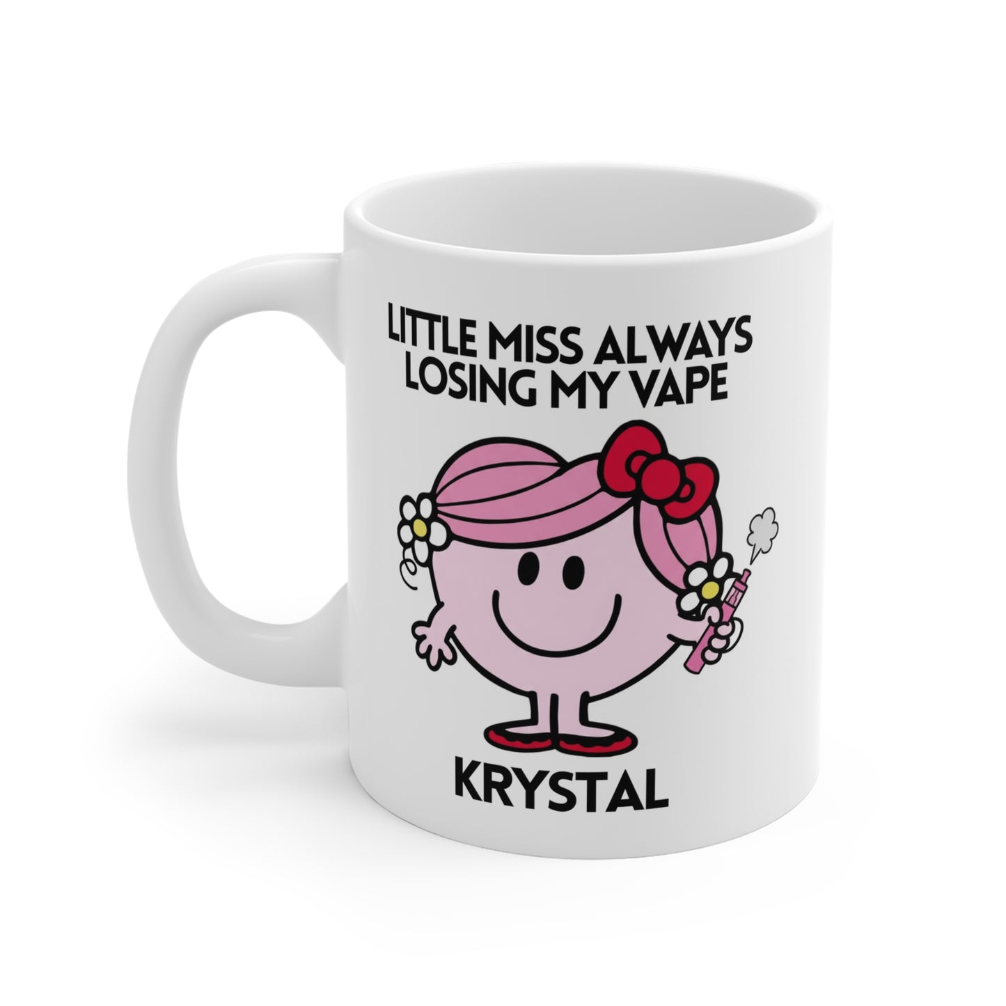 Personalised Novelty Little Miss. Always Losing My Vape Character Mug 11oz