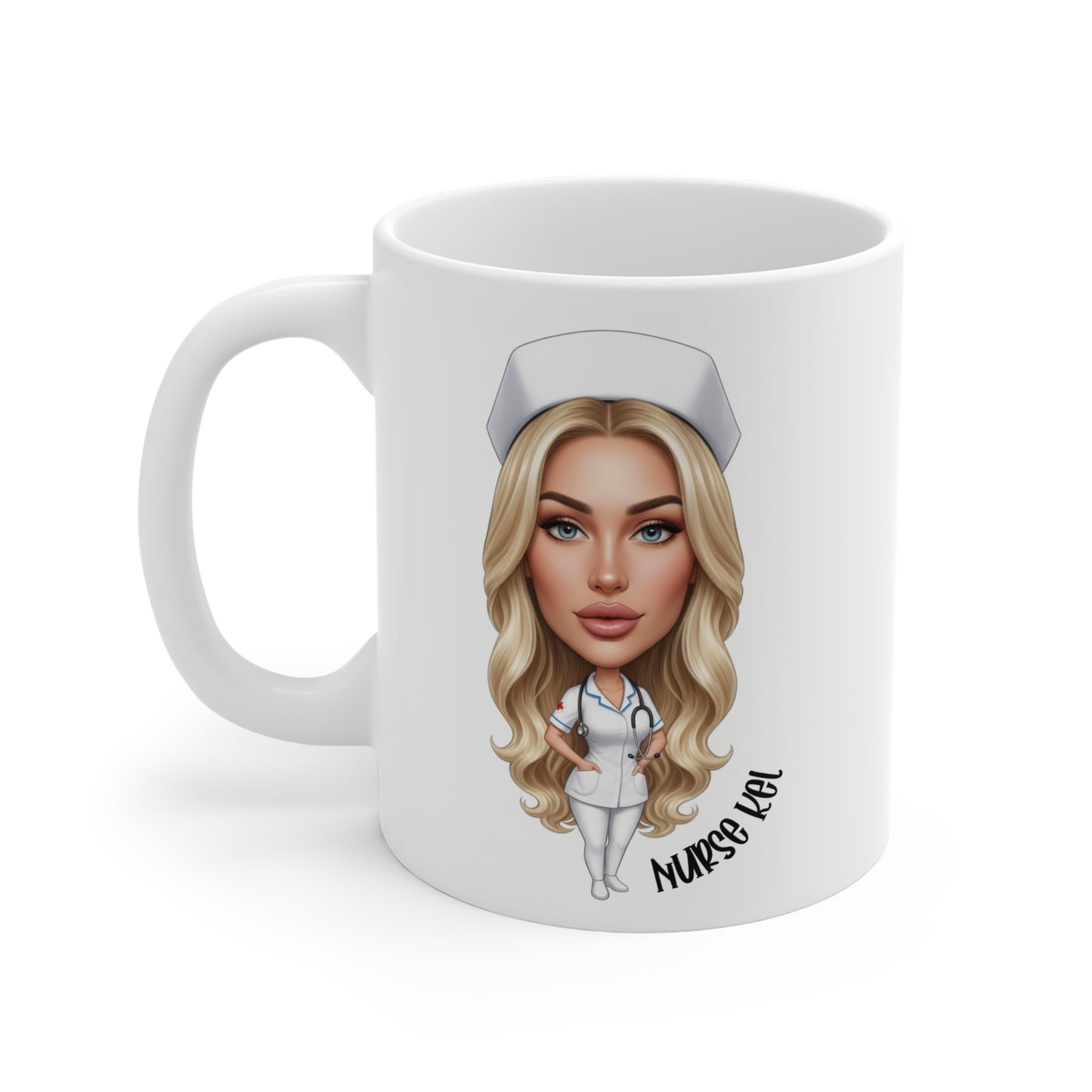 Personalised Fun Nurse Cartoon Sports Bottle 500ml / Mug / Coaster