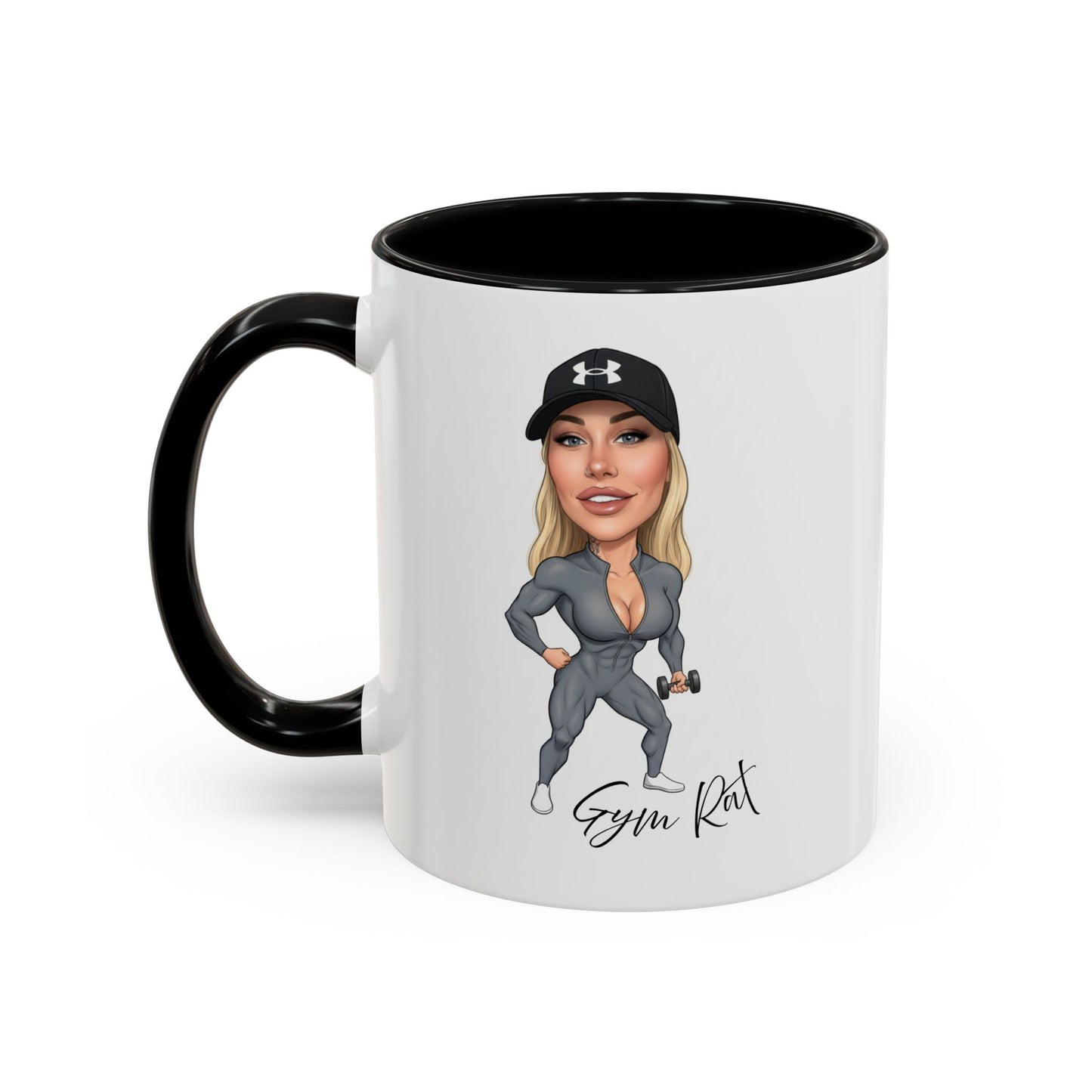 Personalised Fun Gym Rat Cartoon Sports Bottle 500ml / Mug / Coaster