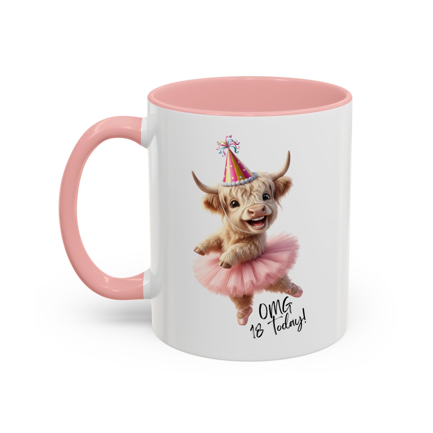 Personalised Birthday Cartoon Highland Cow Sports Bottle 500ml / Mug / Coaster
