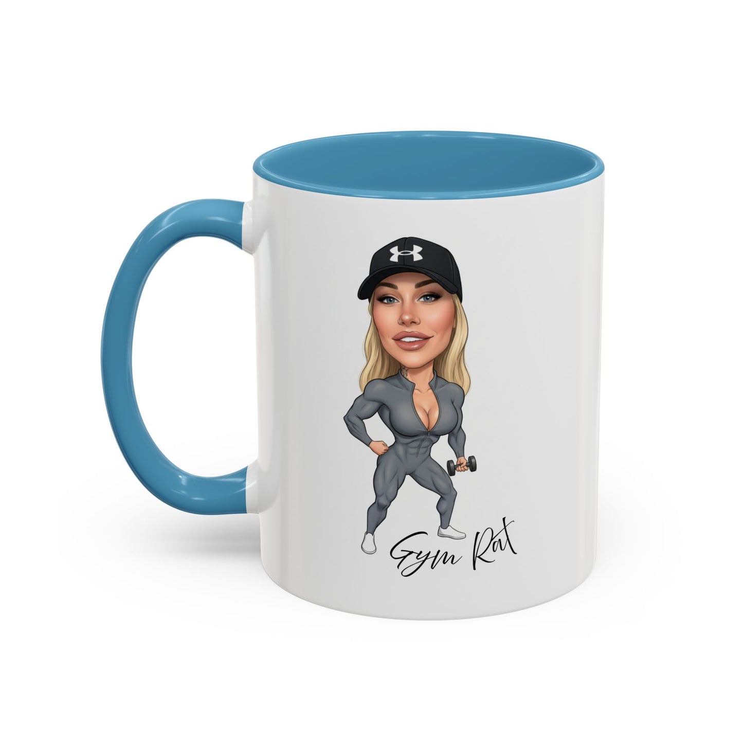 Personalised Fun Gym Rat Cartoon Sports Bottle 500ml / Mug / Coaster