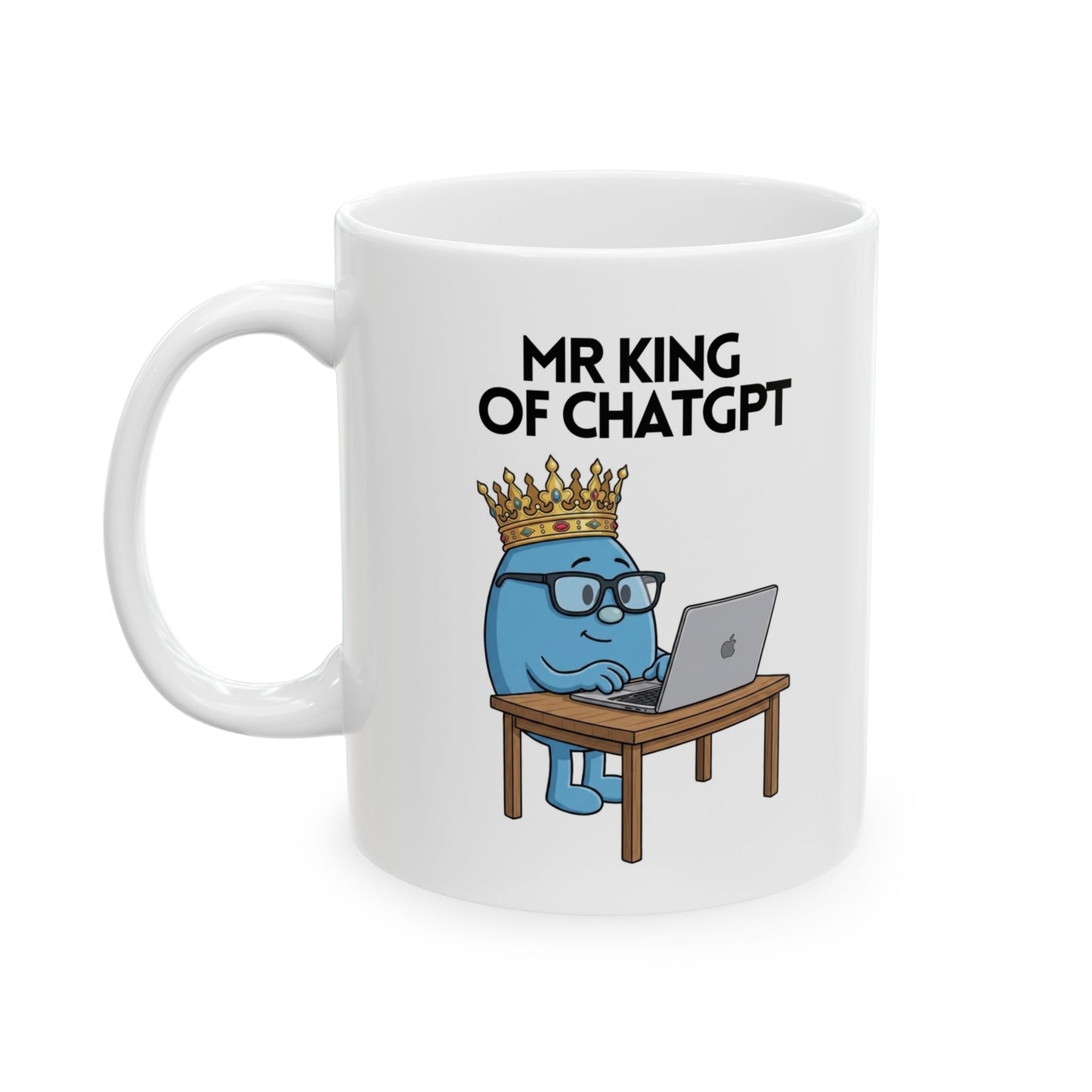 Novelty Mr or Miss 'King/Queen Of CHATGPT' Character Mug / Coaster
