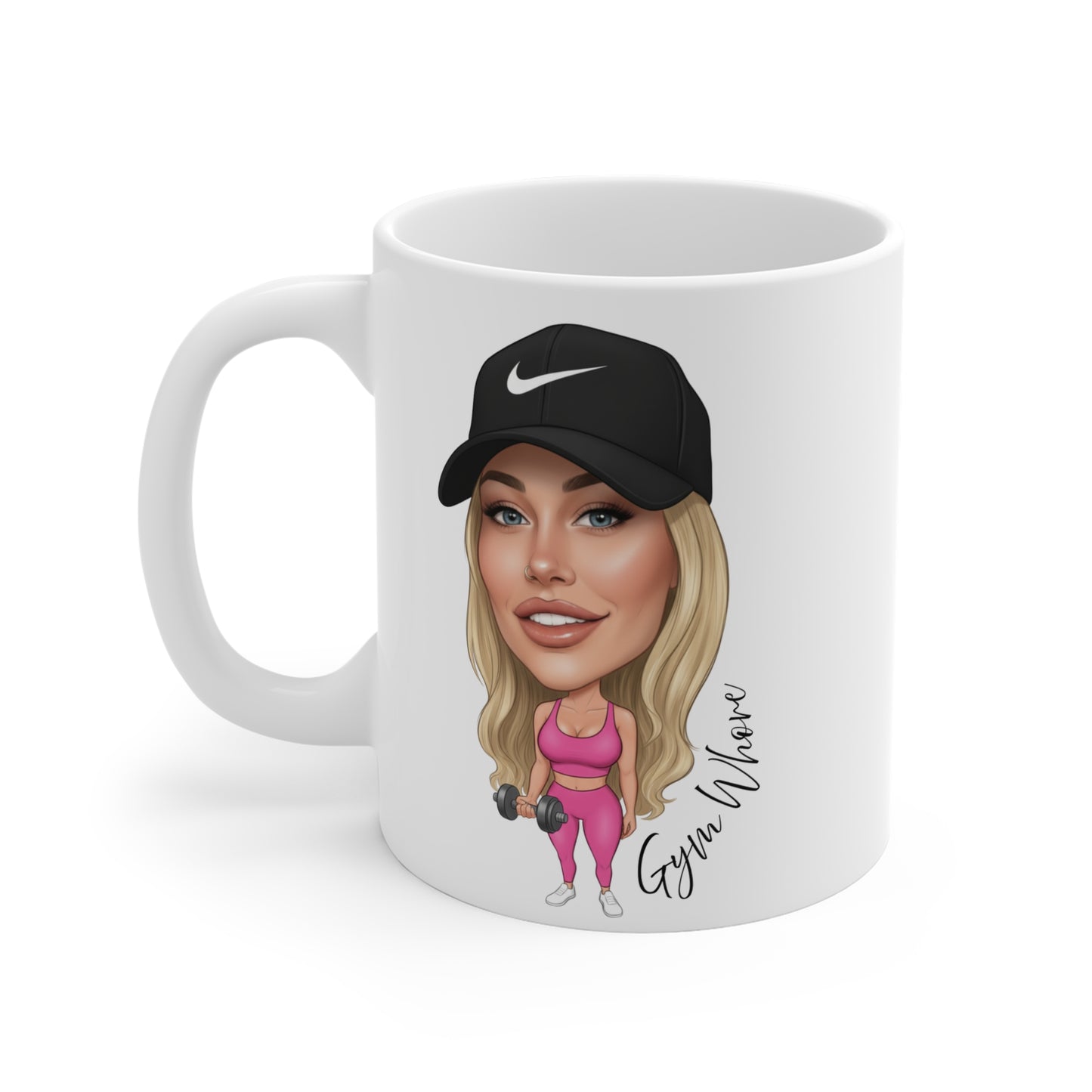 Personalised Fun Gym Whore Cartoon Novelty Sports Bottle 500ml / Mug / Coaster