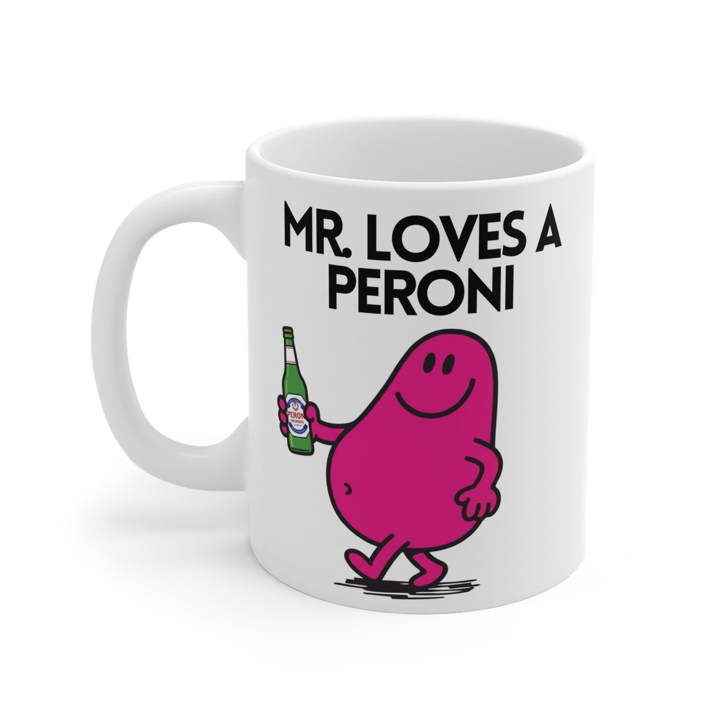 Novelty Mr Loves A Peroni' Character Mug / Coaster