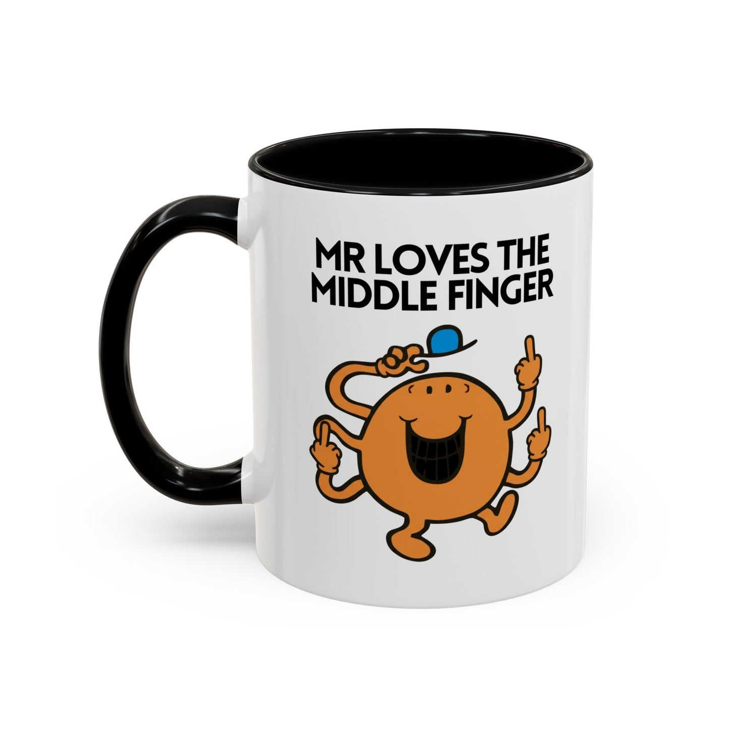 Novelty Mr Loves The Middle Finger' Character Mug / Coaster