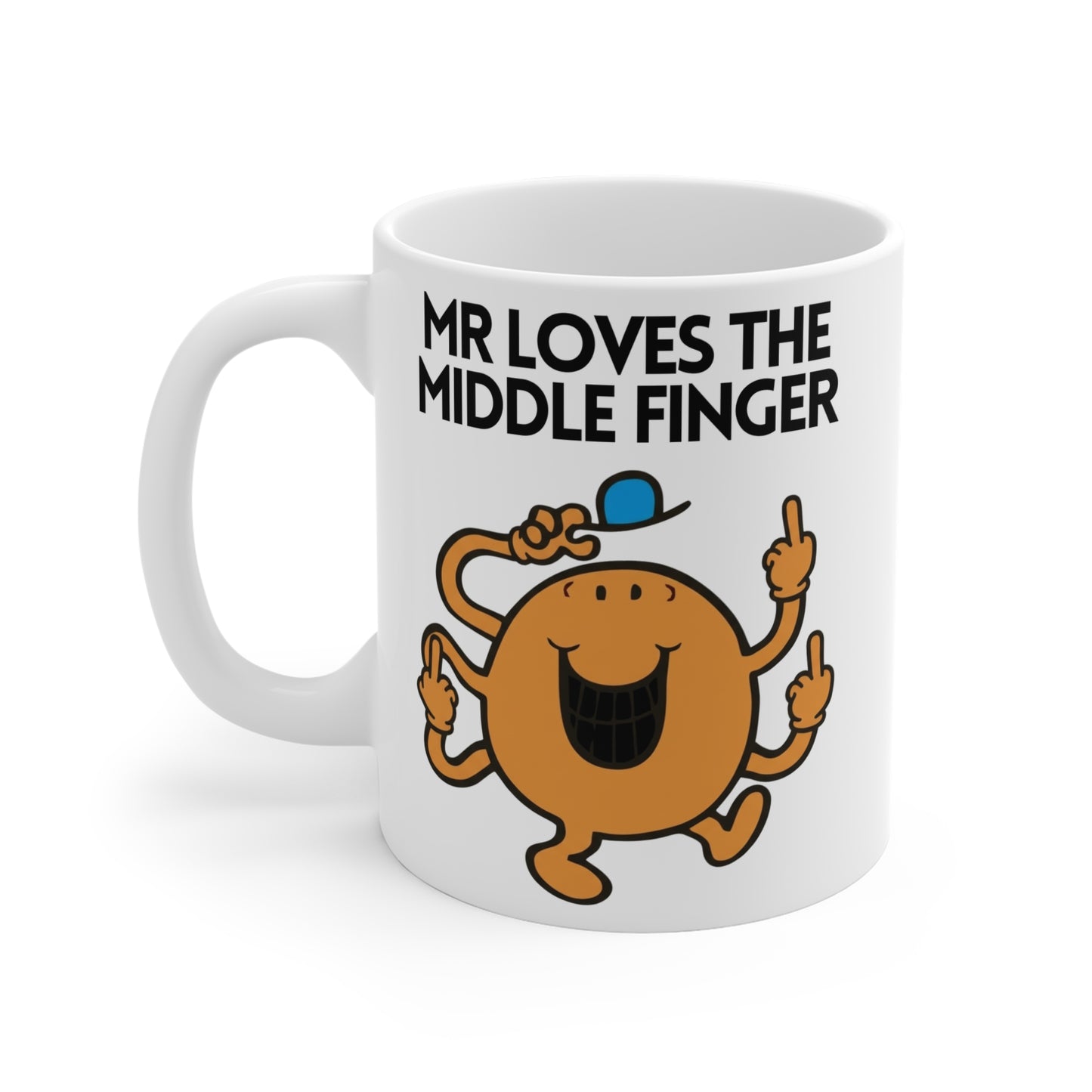 Novelty Mr Loves The Middle Finger' Character Mug / Coaster