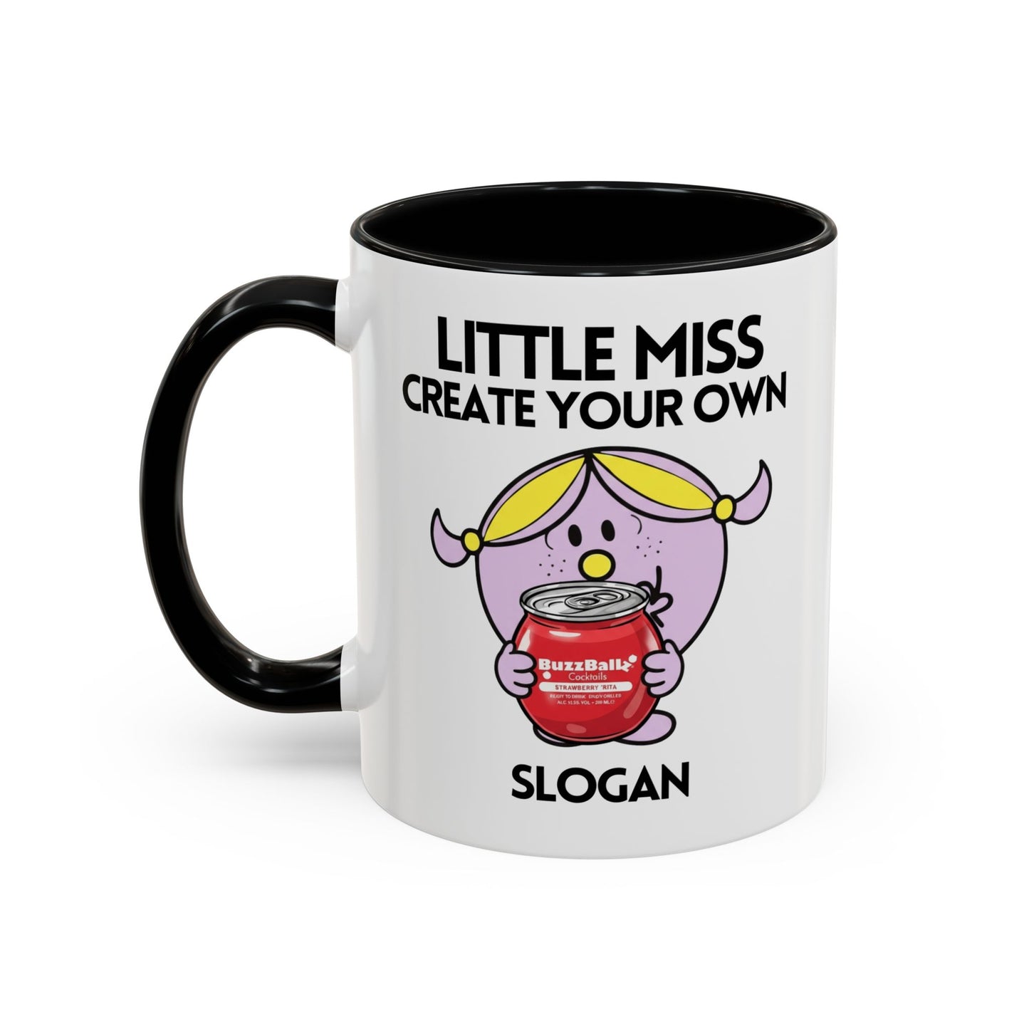 Novelty Miss Buzzball Create Your Own Slogan' Character Mug / Coaster - Funny Girls Womens Gift