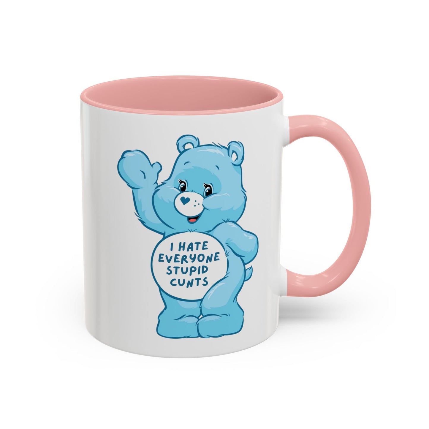 Swear Bear 'I Hate Everyone Stupid Cunts' Funny Mug / Coaster