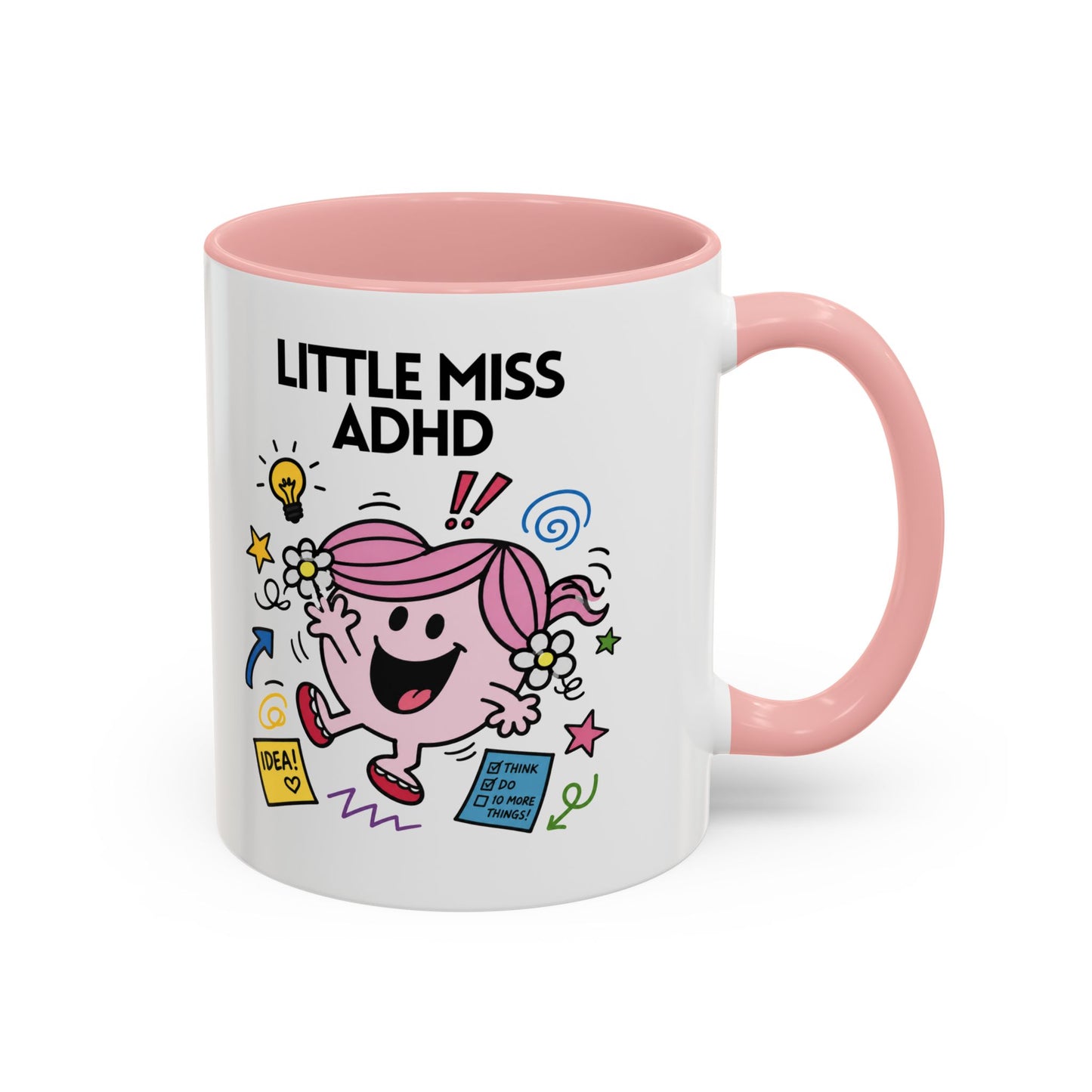 Novelty Little Miss ADHD Character Novelty Funny Gift Mug 11oz