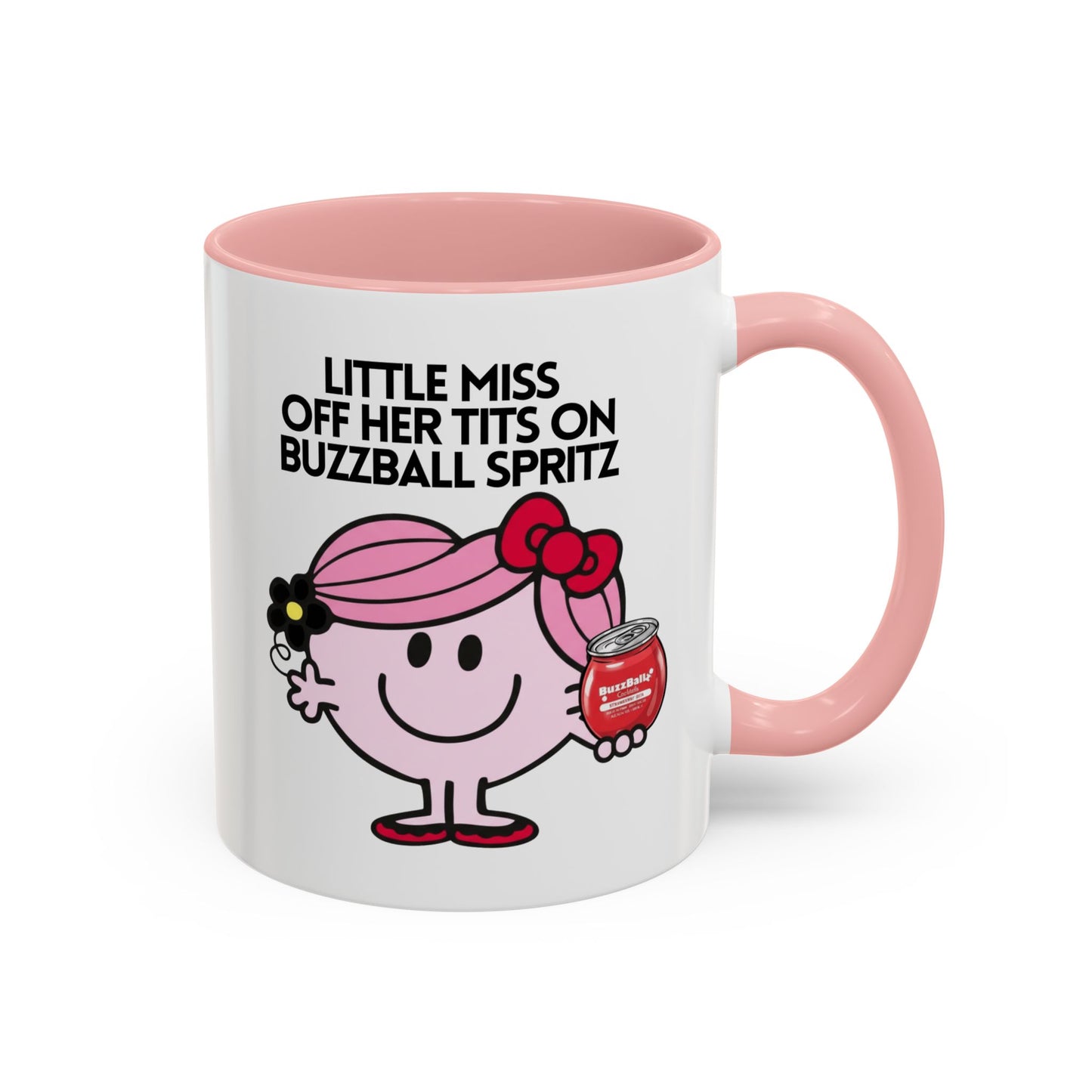 Novelty Little Miss ' Off Her Tits on Buzzball Spritz' Character Mug 11oz