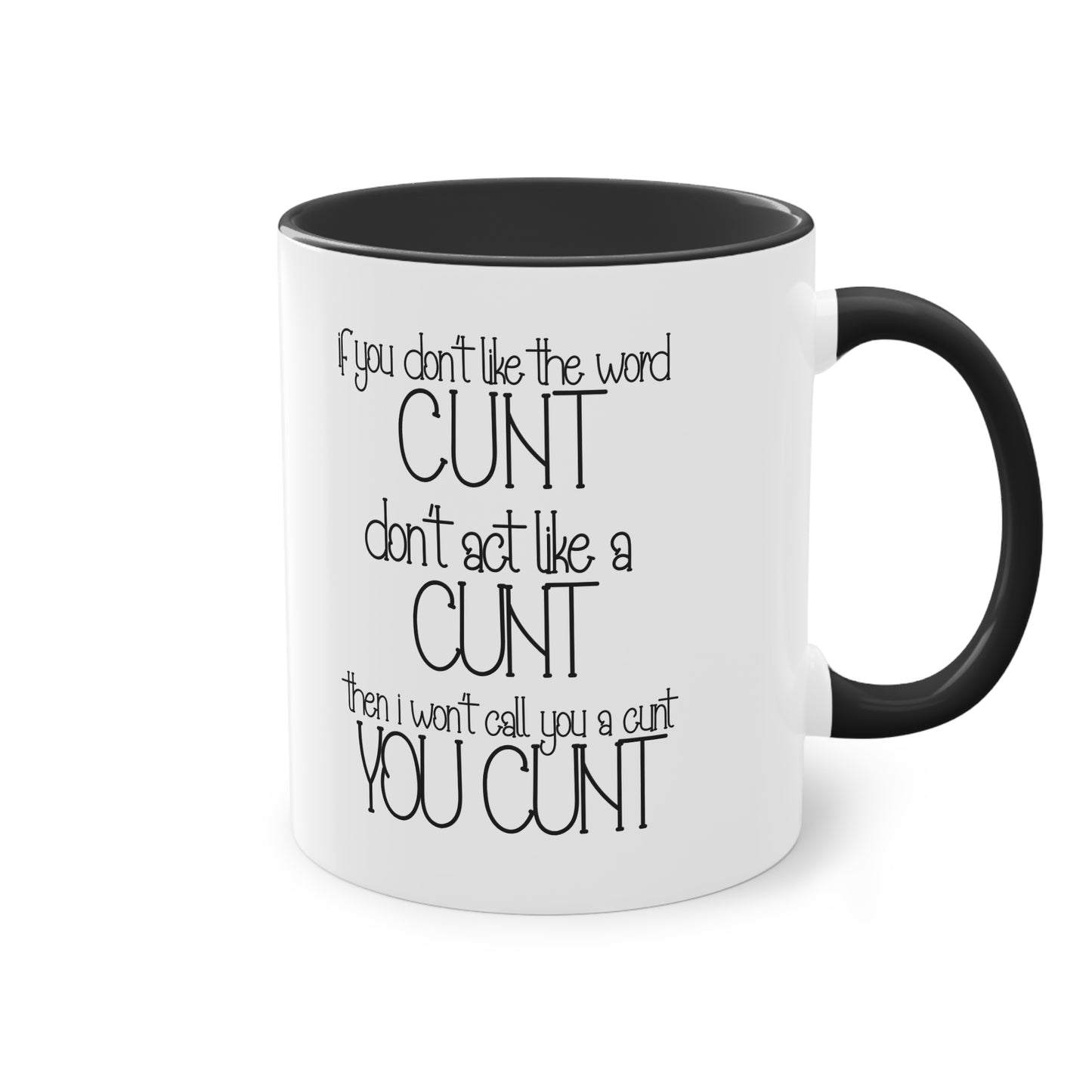 If you dont like the word C**t, Dont act like a C**T Novelty Mug - Style 4