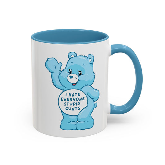 Swear Bear 'I Hate Everyone Stupid Cunts' Funny Mug / Coaster