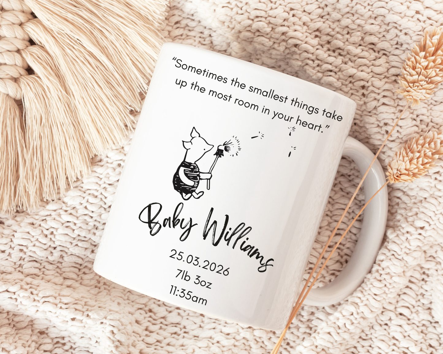 New Baby Personalised Classic Winnie Quote Mug