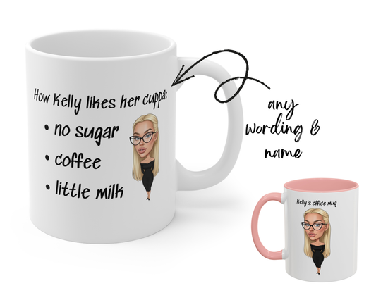 Personalised Office Cuppa Cartoon Novelty Sports Bottle 500ml / Mug / Coaster