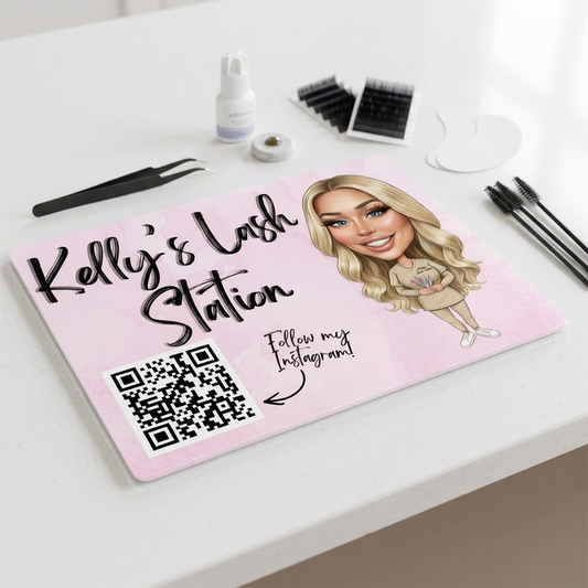 Personalised Business Cartoon Novelty Lash Station Multi Use Glass Board