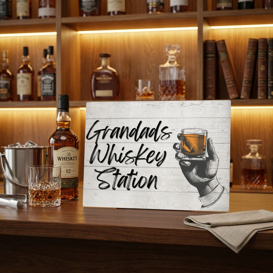 Personalised Grandad, Dad Drinks Board Tempered Glass Board